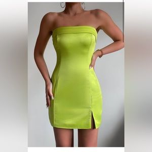 Runaway the Label Strapless Mini Dress Lime Green - Size Small